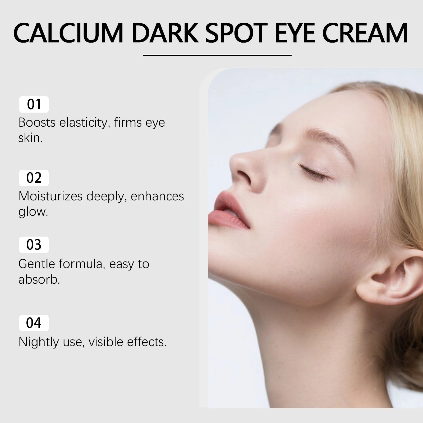 Calcium Dark Spot Eye Cream Collagen Boosting Firming Anti-Aging Fade Dark Circles under Daily Skin Care Wrinkle Smoothing Cream
